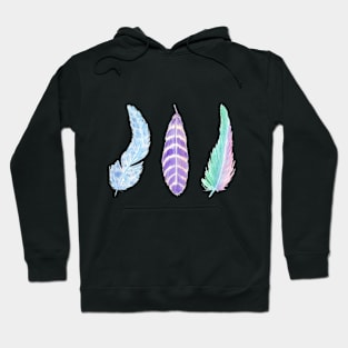 Watercolor feathers pack - set of 3 colorful featrhers Hoodie